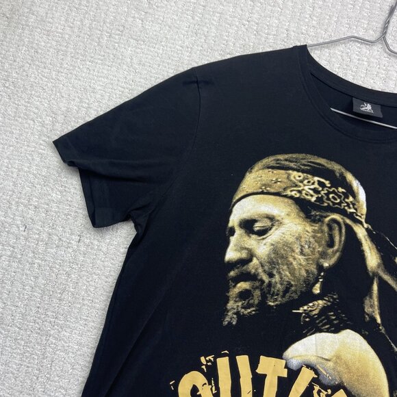 Willie Nelson Shirt Mens L Black Outlaw Graphic Shirt Country Music Concert - Picture 3 of 16